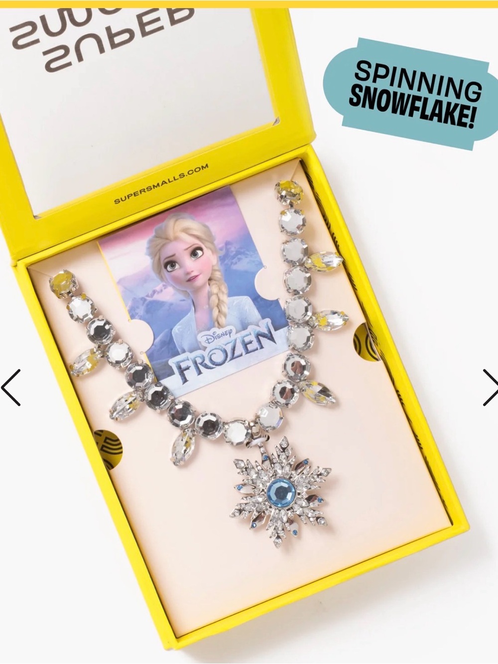 NWT! Super Smalls Disney Frozen Silver Necklace with Blue Snowflake Pendant